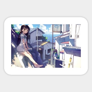rooftop anime Sticker